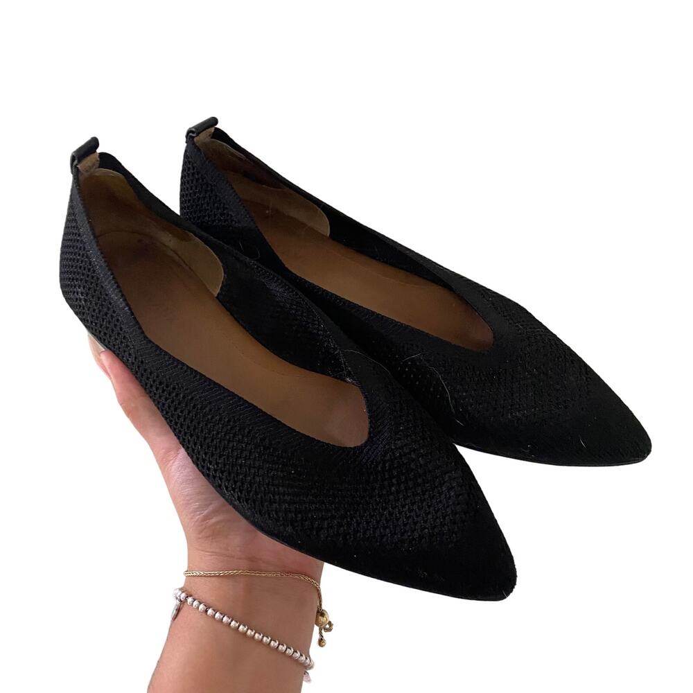 Everlane The 40 Hour flat in Reknit Black Pointed Size 8